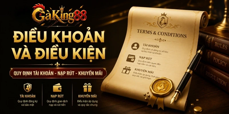 Điều khoản và điều kiện GAKING88, bộ quy định ràng buộc giữa nhà cái và hội viên