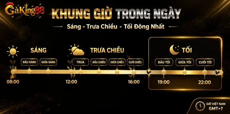 Lịch Đá Gà GAKING88 - Khung Giờ Và Cách Theo Dõi 2 Khung giờ phát lịch đá gà GAKING88 sáng trưa chiều tối bồ CPC