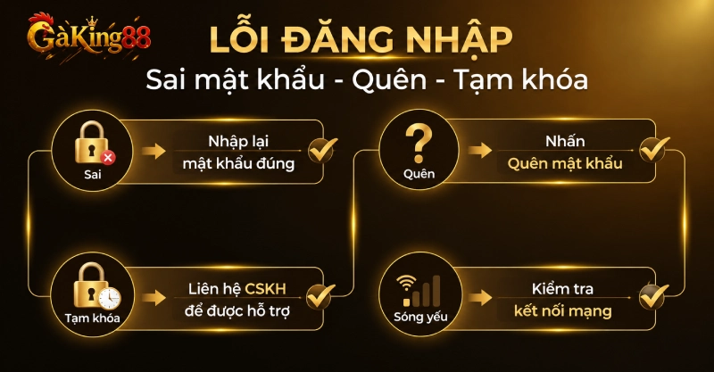 Các lỗi thường gặp khi đăng nhập GAKING88 và cách xử lý